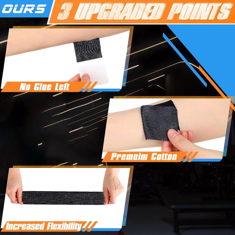 Anglechic 20 Count Kinesiology Tape for Shoulder Pain Relief Pre Cut Sports Waterproof Breathable Enhance Elastic Kinesiology Athletic Tape for Shoulder Support and Muscle Baseball Sports(Black) - Image 3